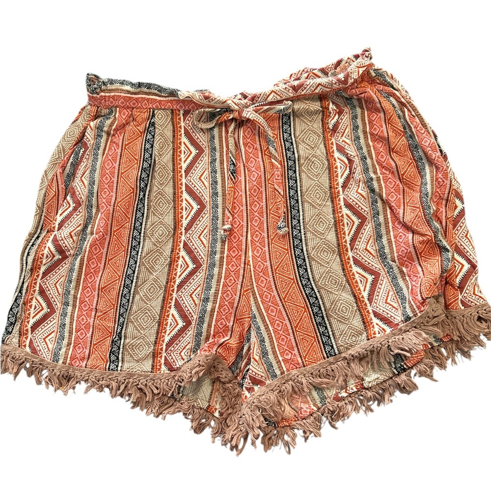 Bohemian Fringe Hem Women Shorts W 13 L 12 I 2.5